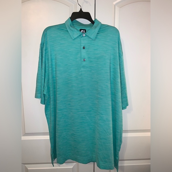 Men's Teal Footjoy Polo - Picture 1 of 3